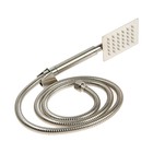 Смеситель для ванны ZEIN, квадрат, излив 35 см, с душевым набором, нержавеющая сталь, сатин - Фото 10