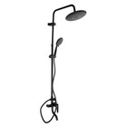 Душевая система ZEIN ZS-1BL, смеситель, тропическая и ручная лейка 3 режима, латунь, черная - Фото 6