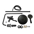 Душевая система ZEIN ZS-1BL, смеситель, тропическая и ручная лейка 3 режима, латунь, черная - Фото 13