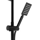 Душевая система ZEIN ZS-65BL, смеситель, троп. и ручная лейка квадрат, нерж. сталь, черный - Фото 9