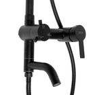 Душевая система ZEIN ZS-65BL, смеситель, троп. и ручная лейка квадрат, нерж. сталь, черный - Фото 10