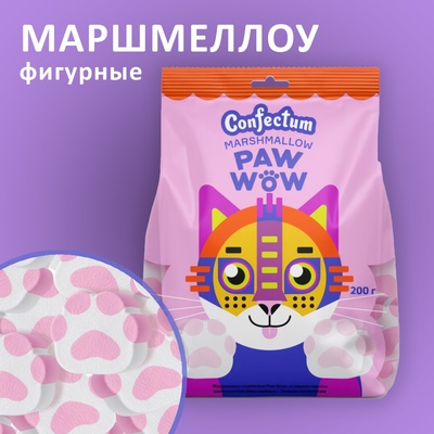 Маршмеллоу "Confectum Paw Wow" со вкусом малины, 200 г