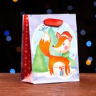 Пакет ламинированный «Новогодняя лисичка» 11,5 х 14,5 х 6 см - фото 285483580