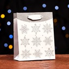 Пакет ламинированный "Снежинки" 11,5 х 14,5 х 6 см - фото 320057373