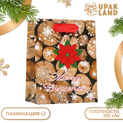 Пакет ламинированный "Merry Christmas" 11,5 х 14,5 х 6 см