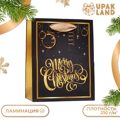 Новый год. Пакет ламинированный "Волшебный Merry Christmas" 11,5 х 14,5 х 6 см