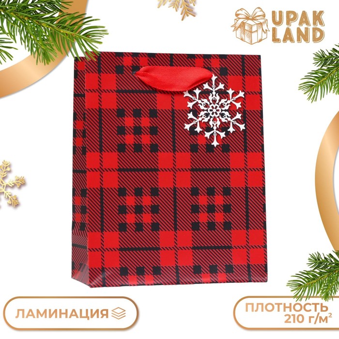 

Новый год. Пакет ламинированный "Красный квардрат" 11,5 х 14,5 х 6 см