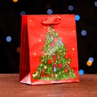 Пакет ламинированный "Новогодняя елка" 11,5 х 14,5 х 6 см - фото 320057457