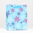 Пакет ламинированный "Разноцветные снежинки" 11,5 х 14,5 х 6 см (комплект 12 шт) - фото 22783794