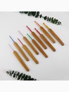 Набор крючков для вязания, с бамбуковыми ручками, d=2-6 мм, 13.5 см, 9 шт. - Фото 2