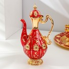 Набор посуды сувенирной: винный кувшин, 6 бокалов, поднос «Турция. Медальон и узоры», красный с золотом - Фото 5