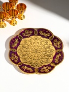 Набор винный кувшин, 6 бокалов и поднос "Турция. Виноград" фиолетовый с золотом - фото 809227416