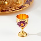 Набор винный кувшин, 6 бокалов и поднос "Стамбул. Цветы" фиолетовый с золотом - Фото 2