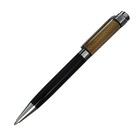 Ручка подарочная шариковая в футляре из искуственной кожи Calligrata "VIP", поворотная, корпус черный с серебрянными вставками - фото 9768450
