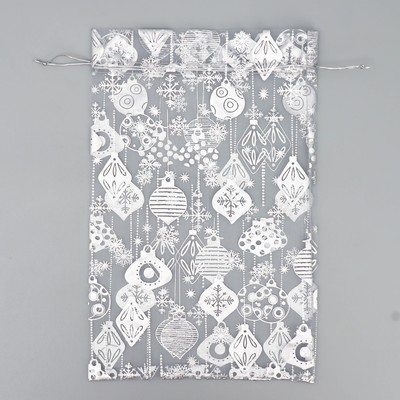 Мешочек подарочный органза «Новогодние игрушки», 20×30 см ± 1.5 см