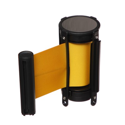 Кассета с вытяжной лентой-180 см желтая, высота-13 см, ширина 6.6 см, ширина ленты-80 мм