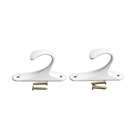 Крючок для штор CAPPIO KS101, однорожковый, цвет белый, 2 шт. 9645335