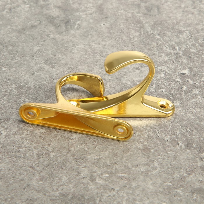 Крючок для штор KS101 CAPPIO, однорожковый, цвет золото, 2 шт