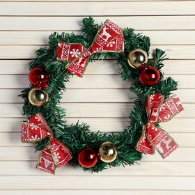 Венок новогодний d=22 см «Зимнее волшебство. Уютная сказка» с бантиками