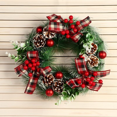 Венок новогодний d=26 см «Зимнее волшебство. Уютная сказка»