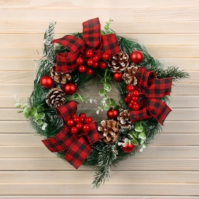 Венок новогодний d=26 см «Зимнее волшебство. Уютная сказка»