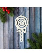 Ёлочная игрушка «Леденец люкс» 9.5×19 см, белый - Фото 2