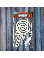 Ёлочная игрушка «Леденец люкс» 9.5×19 см, белый - Фото 3