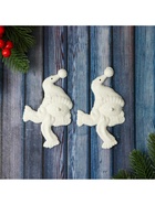 Ёлочные игрушки 2 шт. «Гномик люкс» 7×13 см, белый - Фото 2