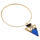 Кулон на гривне "Бермудский треугольник", цвет сине-черный в золоте, 30см - Фото 2