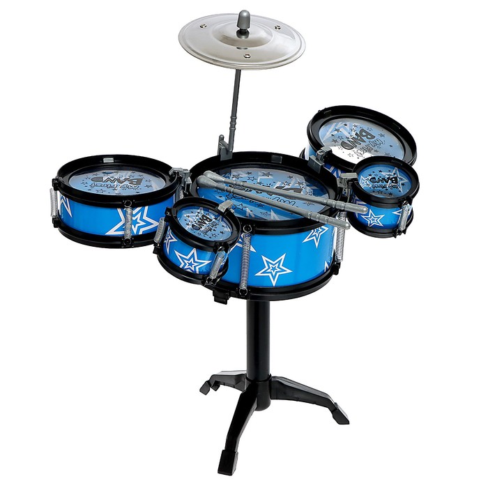 Барабанная установка «Звезда», 5 барабанов, 2 палочки, 1 тарелка