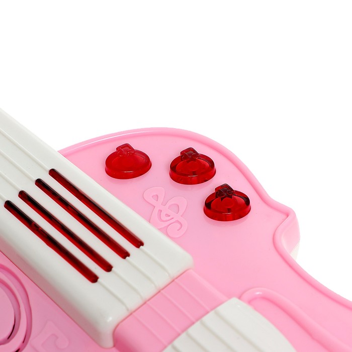 Игрушка музыкальная «Скрипка», световые и звуковые эффекты, цвет розовый