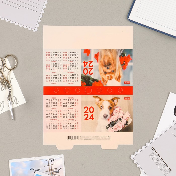 Календарь настольный, домик "Животные и природа" 2024, МИКС, 10,5х16 см 9794895 9794905