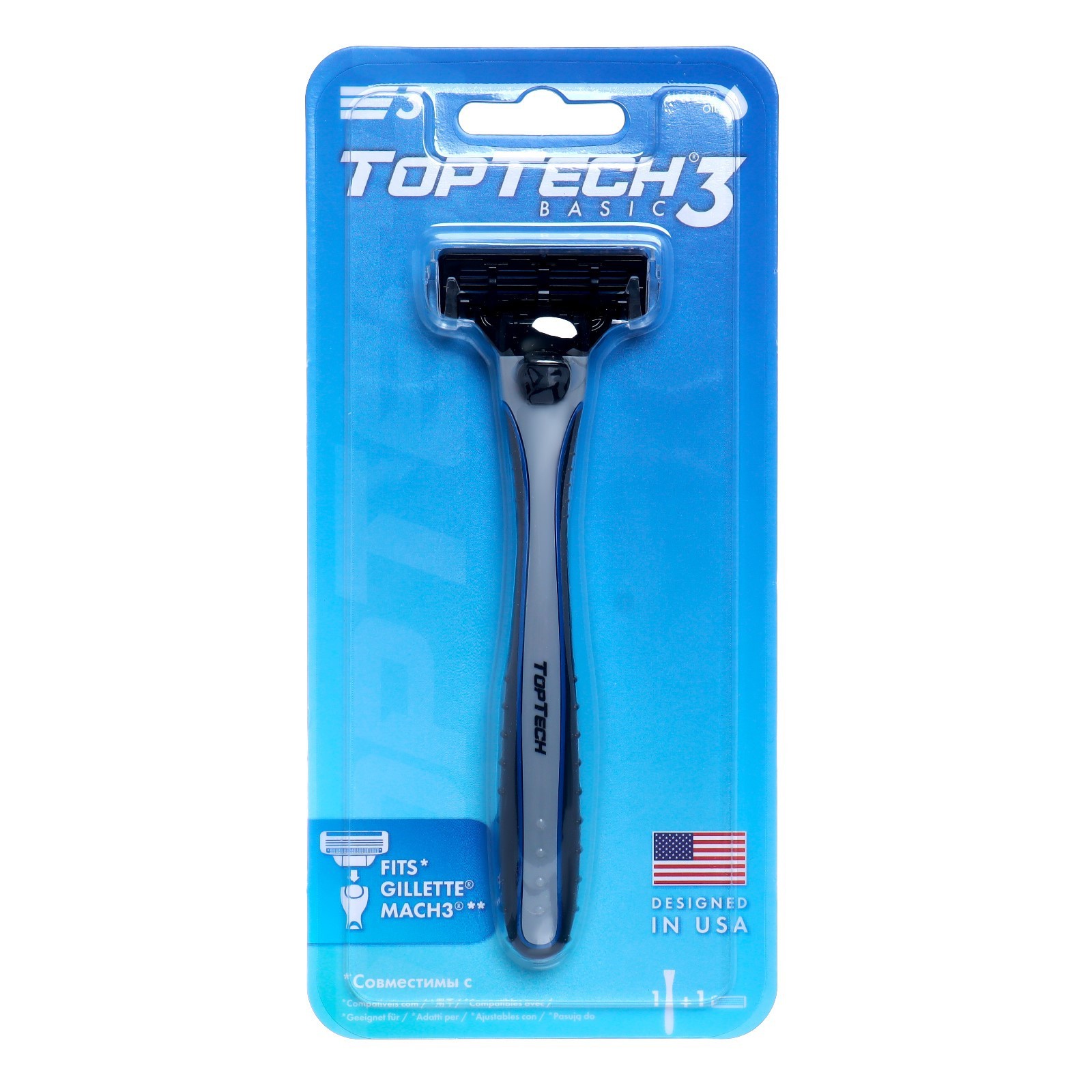 Мужская бритва TopTech Basic 3, 1 бритва + 1 сменная кассета ...