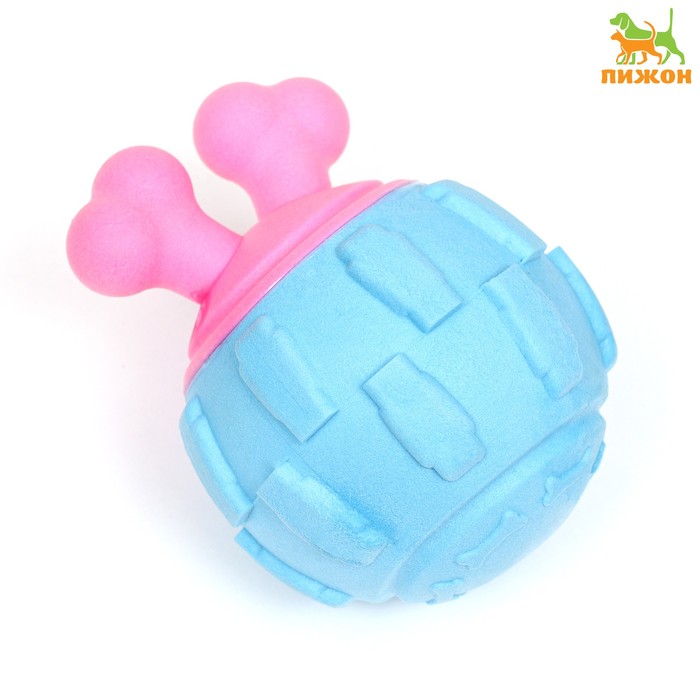 Игрушка для собак "Гиря", TPR, 11 см, голубая/розовая - Фото 1