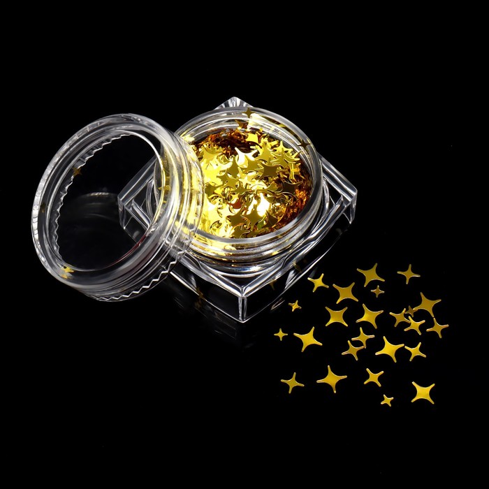 Пайетки для декора «Золотые звёздочки», цвет золотистый - Фото 1