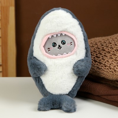 Мягкая игрушка «Кот» в костюме акулы, 25 см, цвет серый