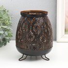 Подсвечник металл, стекло на 1 свечу "Арабская ночь" d=6,5 см коричнево-медный 13,5х17 см - фото 25277606