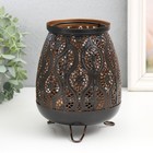 Подсвечник металл, стекло на 1 свечу "Арабская ночь" d=6,5 см коричнево-медный 13,5х17 см - фото 25277607