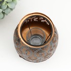 Подсвечник металл, стекло на 1 свечу "Арабская ночь" d=6,5 см коричнево-медный 13,5х17 см - фото 25497281