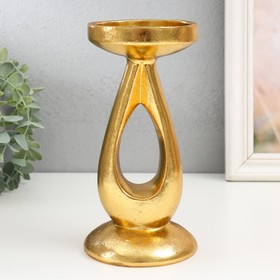 Подсвеник полистоун на 1 свечу "Капля" золото 10,5х10,5х20,5 см