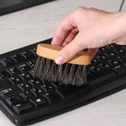 Щётка для клавиатуры компьютера, 8,5×3×1,6 см, 22 пучка, натуральный конский волос - фото 7371672