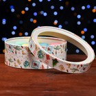 Коробка для макарун тубус с окном "Новогодние открытки" 21 х 21 х 7 см - фото 24201352