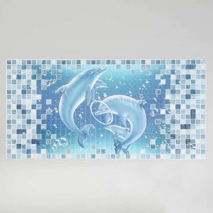 Стеновая панель ПВХ «Мозаика Лазурь Афалины » 960×480 мм, цвет голубой - Фото 1