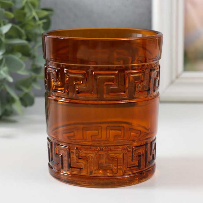 Стеклянный подсвечник на 1 свечу «Крист йодный», 10×8.5 см, 400 мл