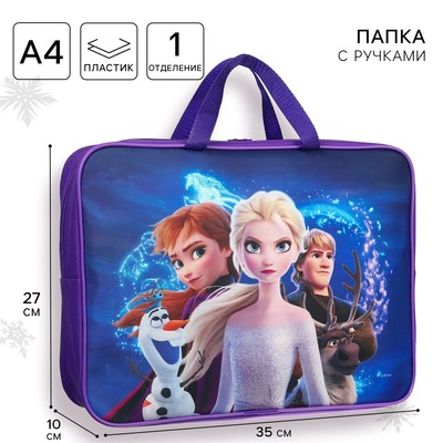 Папка с ручками текстильная А4, 35×27×10 cм, «Холодное сердце»