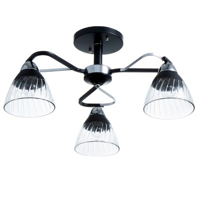 Люстра BayerLux «Берн», 3хЕ27, 40 Вт, чёрный/хромовый, 56×56×25 см