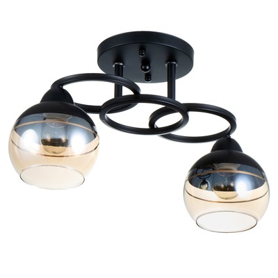 Люстра потолочная BayerLux «Айрис», 2хЕ27, 40 Вт, чёрный, 42×15×23 см