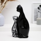 Фигурка полистоун «Кошка с котенком», черная с серебром, 16×26 см 9918746 - фото 14518905