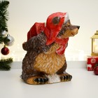 Копилка "Мишка новогодний с подарком" 28х26см - фото 22773612