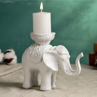 Подсвечник "Слон" белый, 13х19см, для свечи d=4 см - фото 3389902